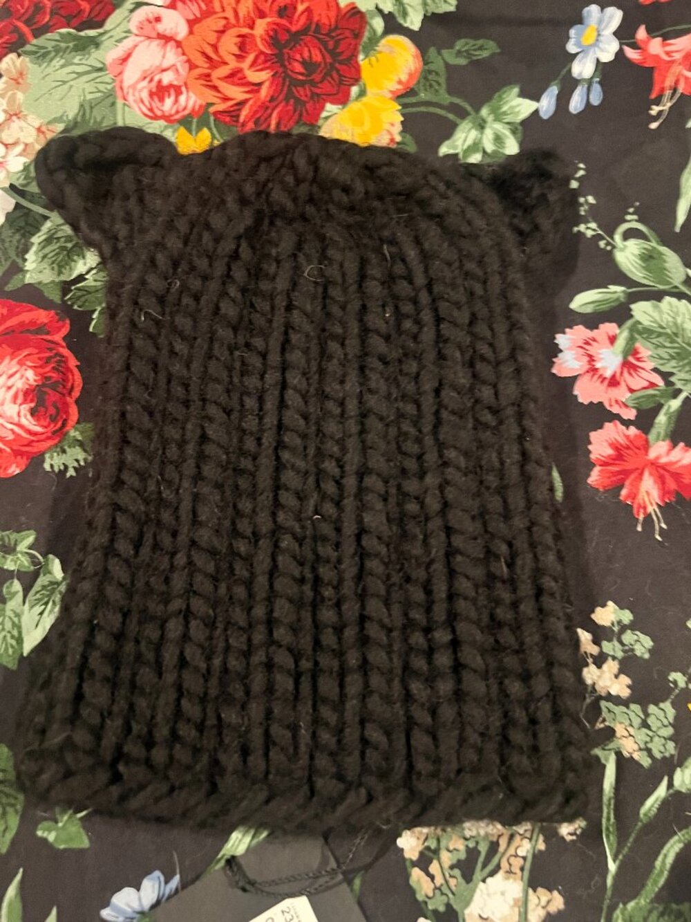 NWT Eugenia Kim Felix Chunky Knit Black Cat Ear Beanie Hat
